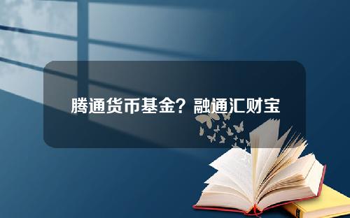 腾通货币基金？融通汇财宝货币a